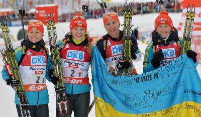 На этапе Кубка мира по биатлону сборная Украины заняла четвертое место