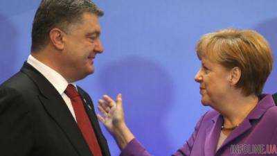 Президент Украины П.Порошенко начал переговоры с А.Меркель