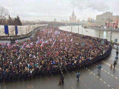 В "Марше памяти Б.Немцова" приняло около 5 тыс. человек