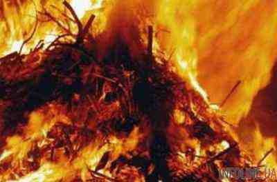 В Авдеевке произошол крупный пожар сгорело 72 тонны сена