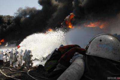Возле Киева произошло возгорание на нефтебазе, есть раненый