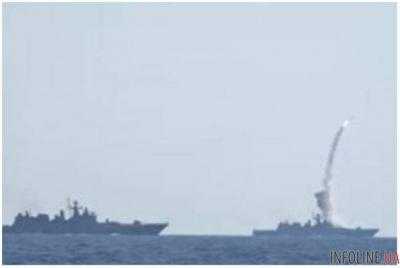 Опубликовано видео мощного ракетного удара кораблей РФ по ИГИЛ