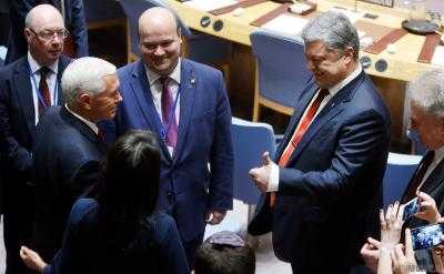 Пенс и Порошенко покинули зал перед выступлением Лаврова в Совбезе ООН