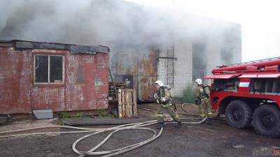 В Киевской области произошел пожар в цехе по производству пеллет