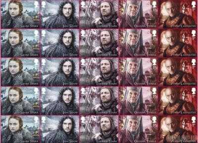 В Британии выпустили коллекцию марок, посвященную "Игре престолов"
