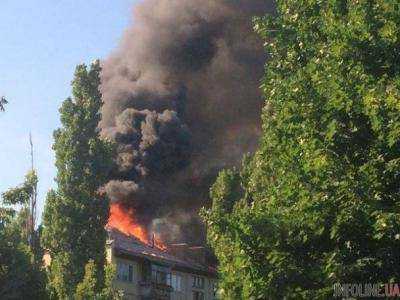 Пожар в пятиэтажке под Киевом ликвидировали.Видео