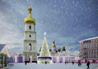 В центре Киева устанавливают главную новогоднюю елку