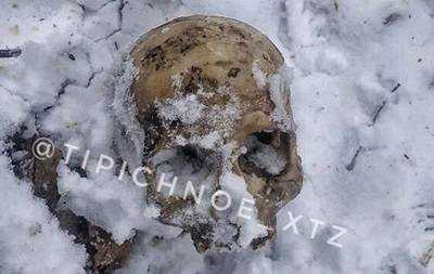 В Харькове прохожие на остановке обнаружили человеческий скелет. Фото 18+