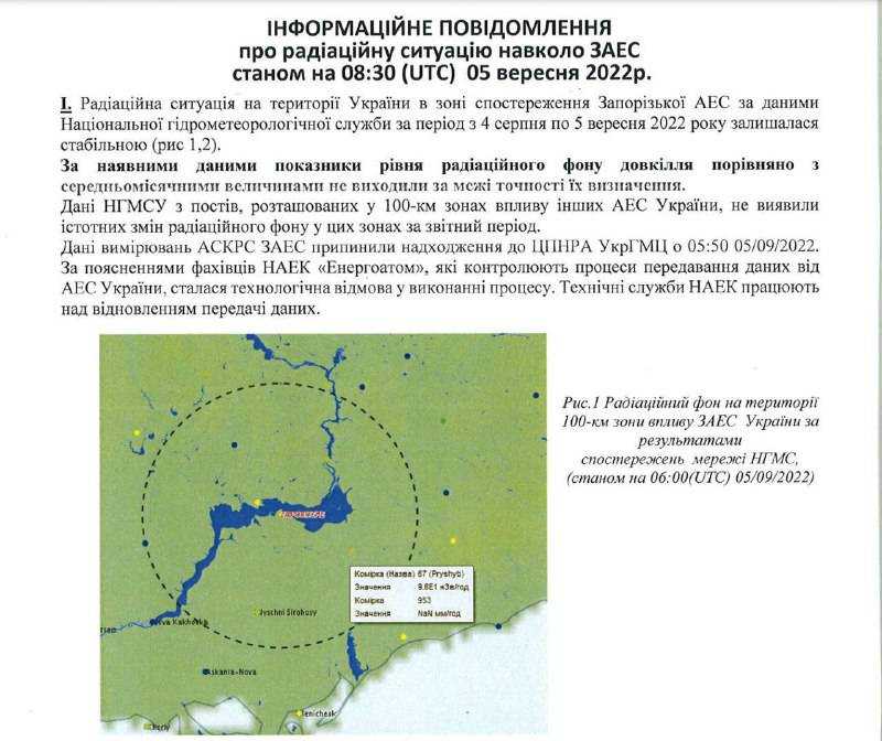 "Энергоатом" потерял контроль за уровнем радиации на Запорожской АЭС