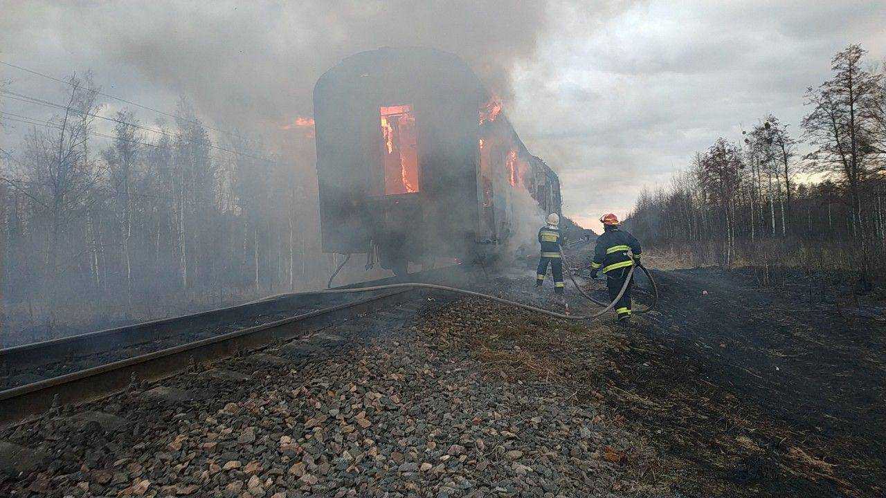 На Волыни загорелся поезд с пассажирами