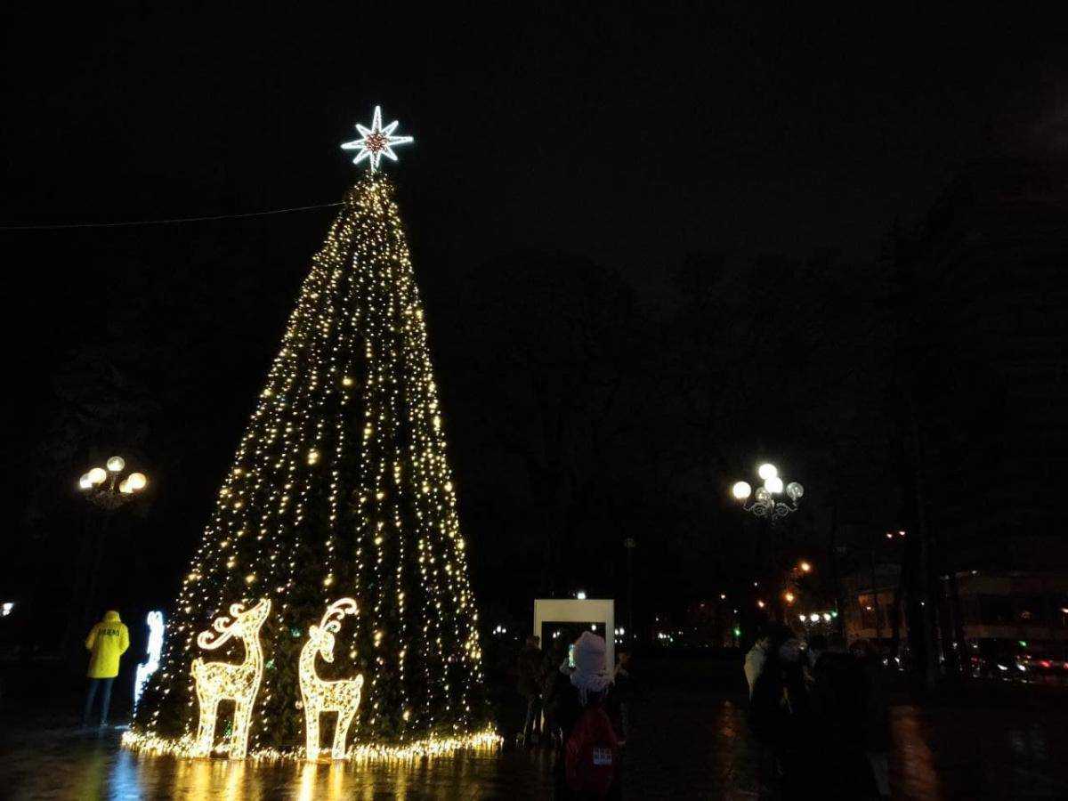 У Києві біля Верховної Ради вперше запалили новорічну ялинку