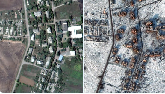 Спутниковые снимки показывают масштаб разрушений в Соледаре