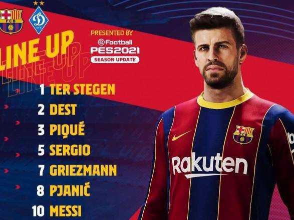 "Барселона" и "Динамо" объявили стартовые составы на игру Лиги чемпионов