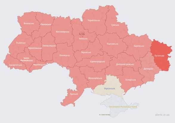 Почти по всей Украине раздаются сирены, сообщают о вылете ракет из Мозыря