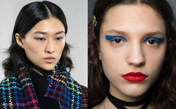 Стрелки, синий цвет и красная помада: стилисты назвали тренды зимнего макияжа