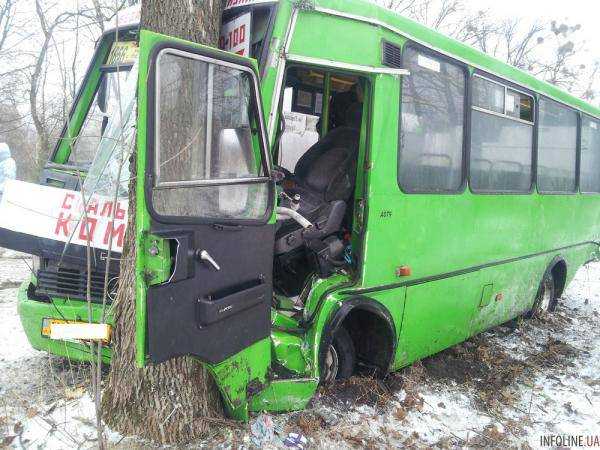 В Харьковской области в результате ДТП с участием автобуса пострадали 8 человек: фото с места происшествия