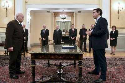 Политик Алексис Ципрас принял присягу на должности премьер-министра Греции