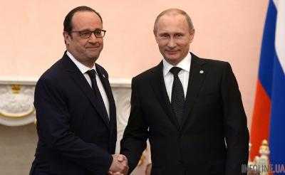 Президент РФ Владимир Путин не обсуждал с президентом Франции Франсуа Олландом вопрос снятия санкций ЕС