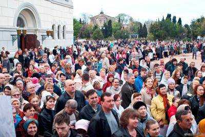 В Киеве освящали пасхальные дары – аэросъемка