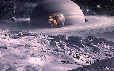 Сатурн "поет" для ледяного месяца