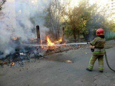 В центре Киева горел выселенный детсад
