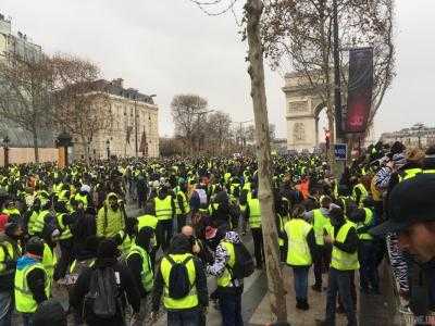 На акции "желтых жилетов" в Париже задержали 17 человек