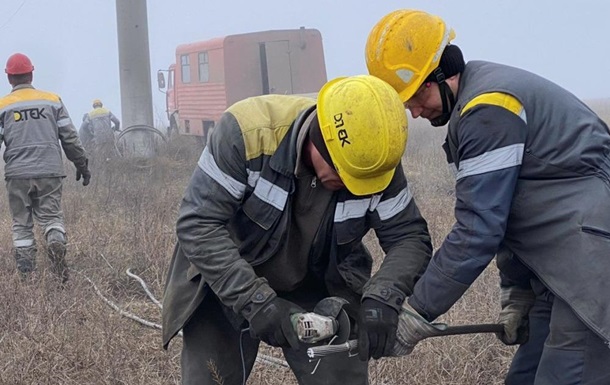 ДТЭК восстановила электроснабжение в 12 населенных пунктах Донбасса