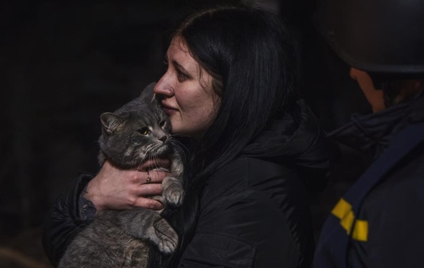 В Краматорске из-под завалов вытащили кота