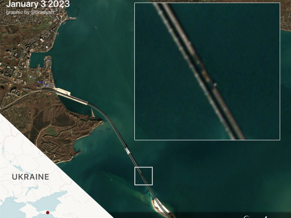 россияне продолжают ремонтировать Крымский мост: спутниковое фото